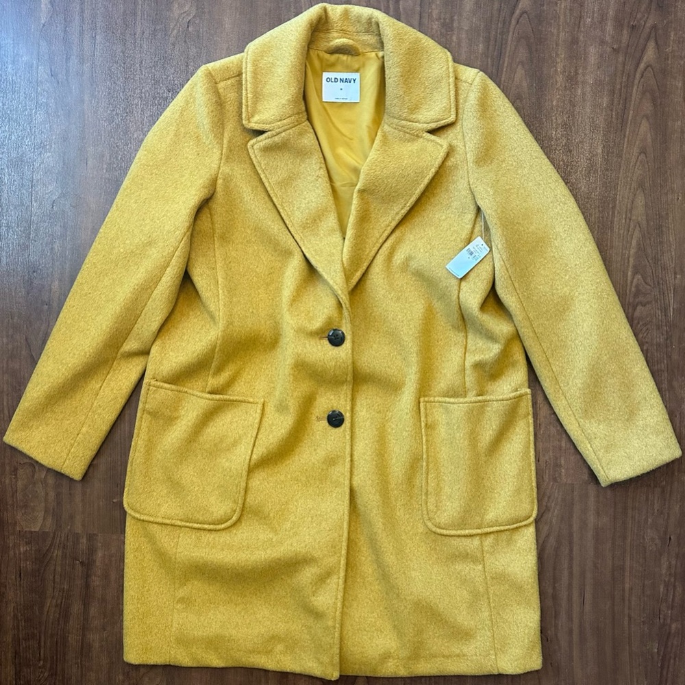 Old Navy Women’s Moleskin/ Faux Fur Peacoat Jacket Gold M